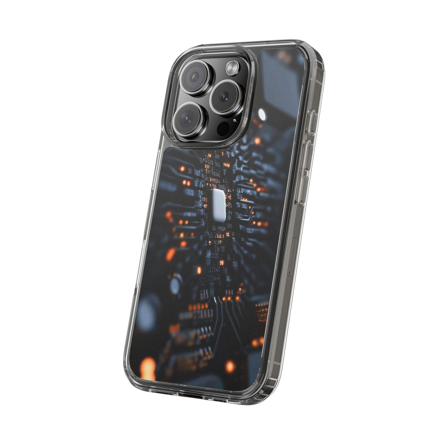 Clear Phone Case with Cyber Print