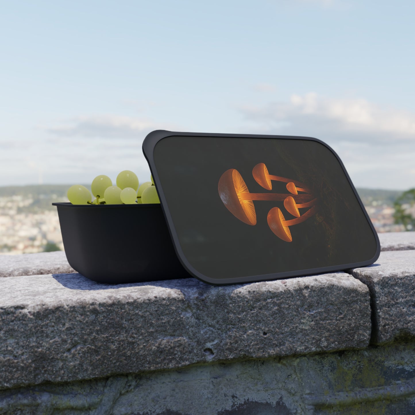 Glowing Mushroom Bento Box, Eco-Friendly Lunch Container, Food Storage, Gift for Nature Lovers, Picnic Essential