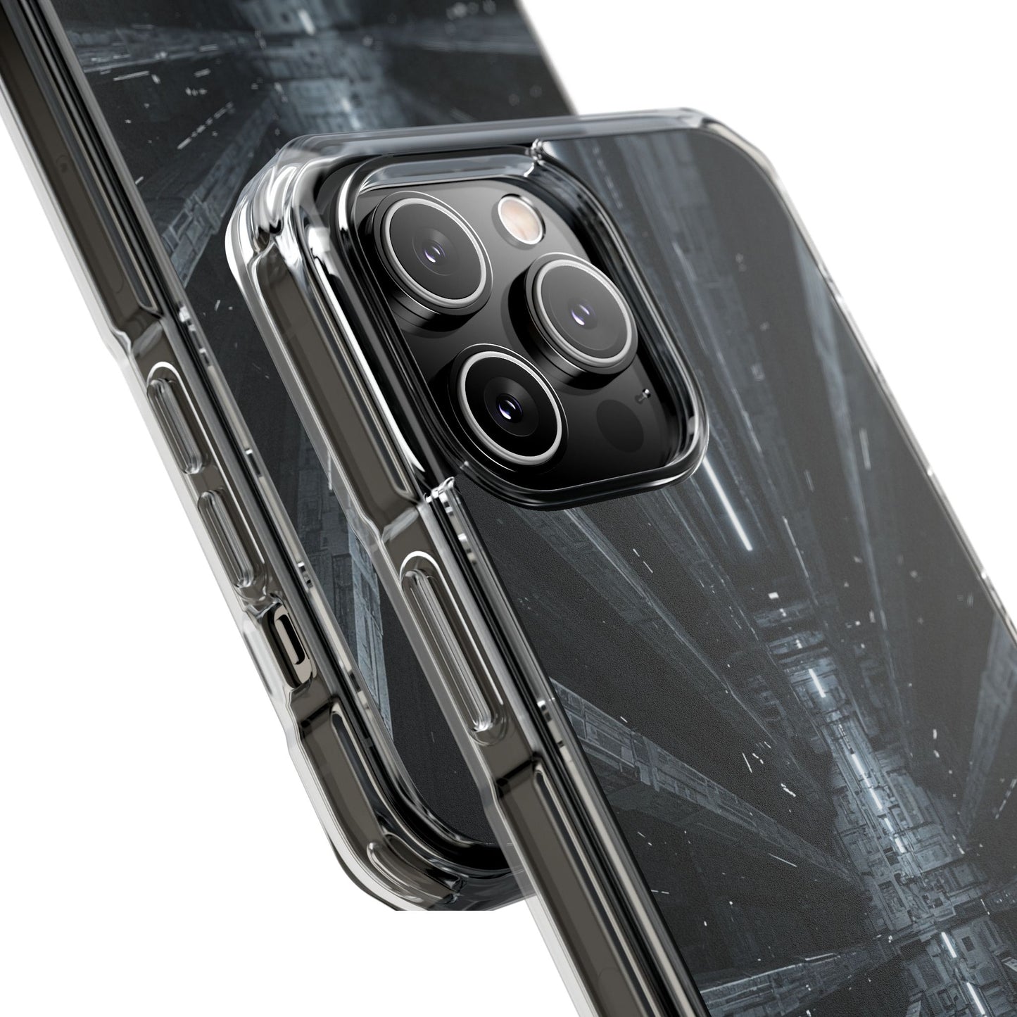 Sci-Fi Phone Case with Magnetic Clear Impact Design, Futuristic Cell Phone Cover, Unique Gifts for Tech Lovers, Holiday Present