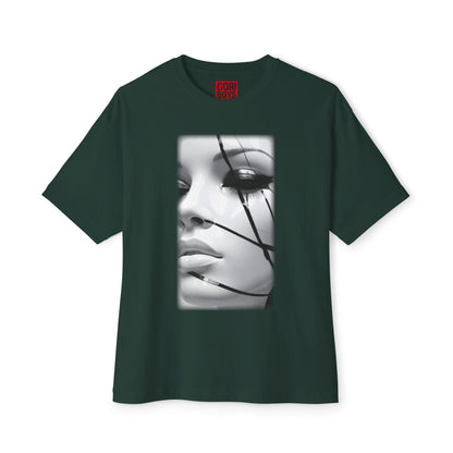 Chic Oversized Graphic Tee with Striking Design, Streetwear, Casual Style, Fashion Statement, Gift for Art Lovers