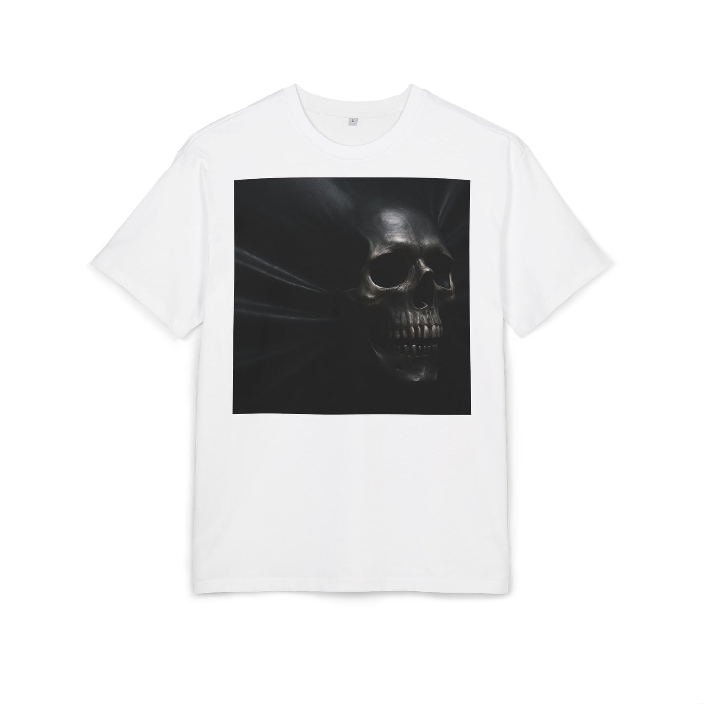 Skull Graphic Oversized Tee - Unisex Heavy Tee for Casual Wear, Street Style, Halloween Attire, Gift for Friends, Unique Art Tee