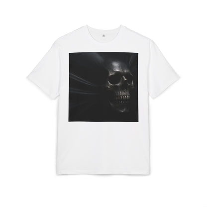 Skull Graphic Oversized Tee - Unisex Heavy Tee for Casual Wear, Street Style, Halloween Attire, Gift for Friends, Unique Art Tee