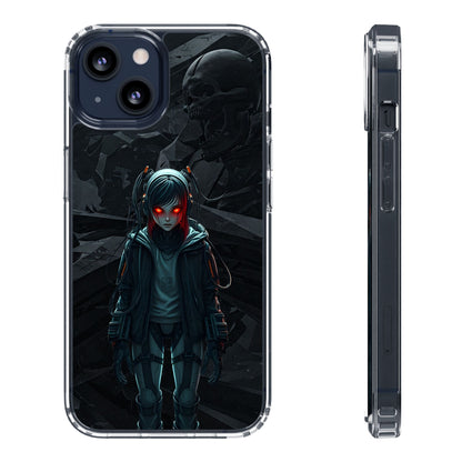 Futuristic Clear Phone Case with Cyberpunk Design - Edgy and Stylish