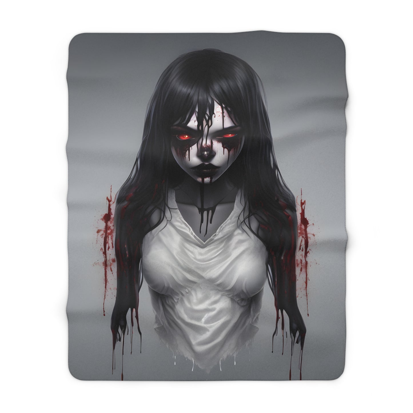 Sherpa Fleece Blanket with Dark Horror Gothic Design