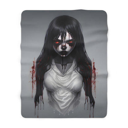 Sherpa Fleece Blanket with Dark Horror Gothic Design