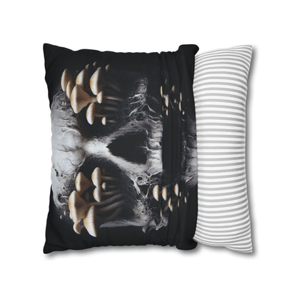 Gothic Mushroom Skull Pillowcase - Home Decor, Halloween, Gothic Style, Unique Gift, Bed and Couch Accent