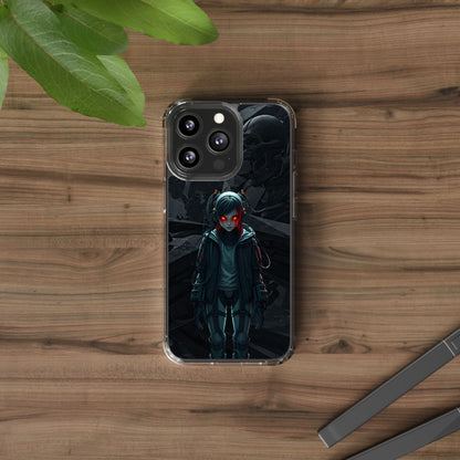Futuristic Clear Phone Case with Cyberpunk Design - Edgy and Stylish