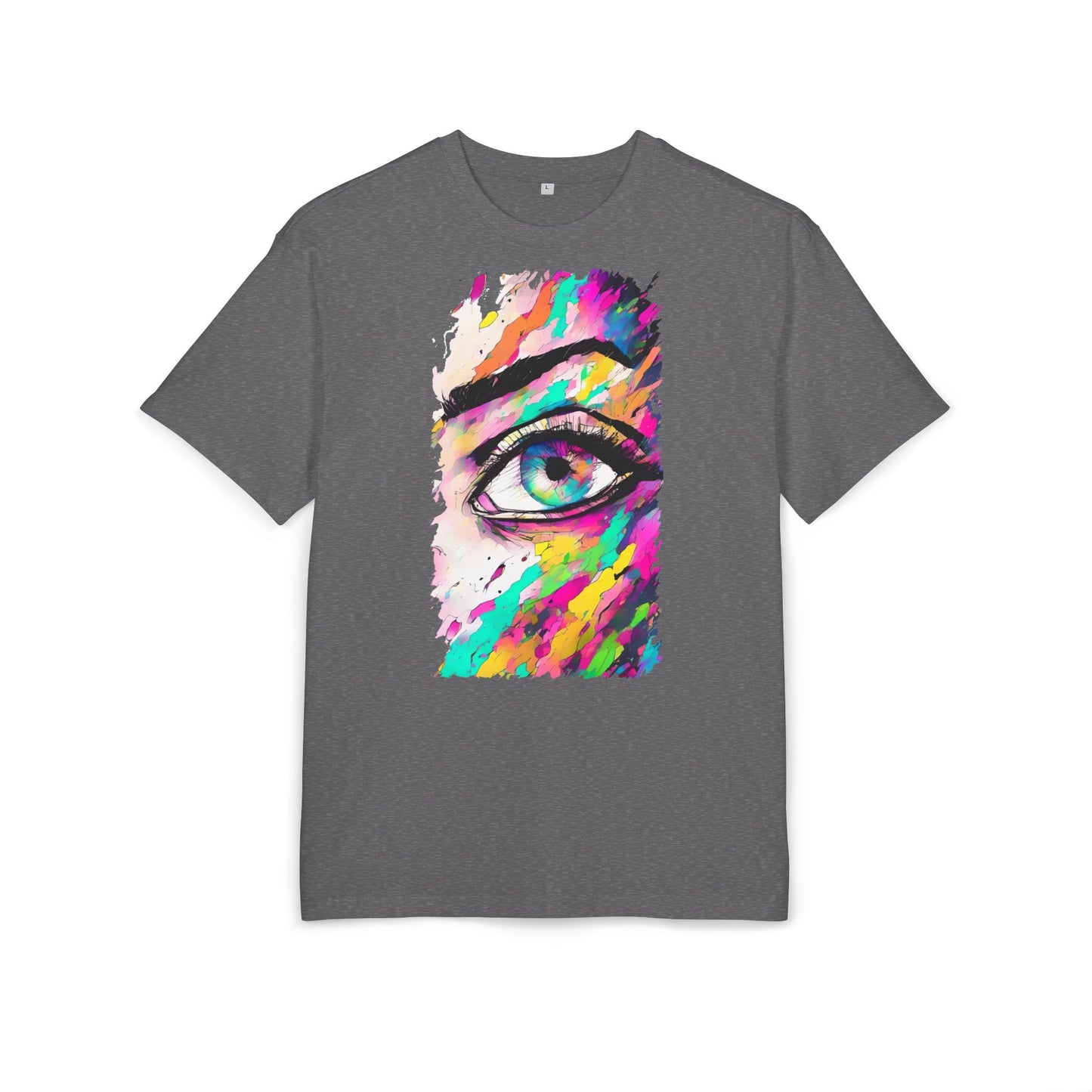 Colorful Eye Graphic Unisex Heavy Oversize Tee, Artistic T-Shirt, Casual Wear, Gift for Art Lovers, Streetwear Trends, Vibrant Style