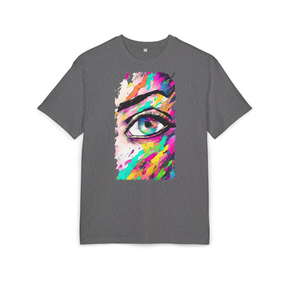 Colorful Eye Graphic Unisex Heavy Oversize Tee, Artistic T-Shirt, Casual Wear, Gift for Art Lovers, Streetwear Trends, Vibrant Style