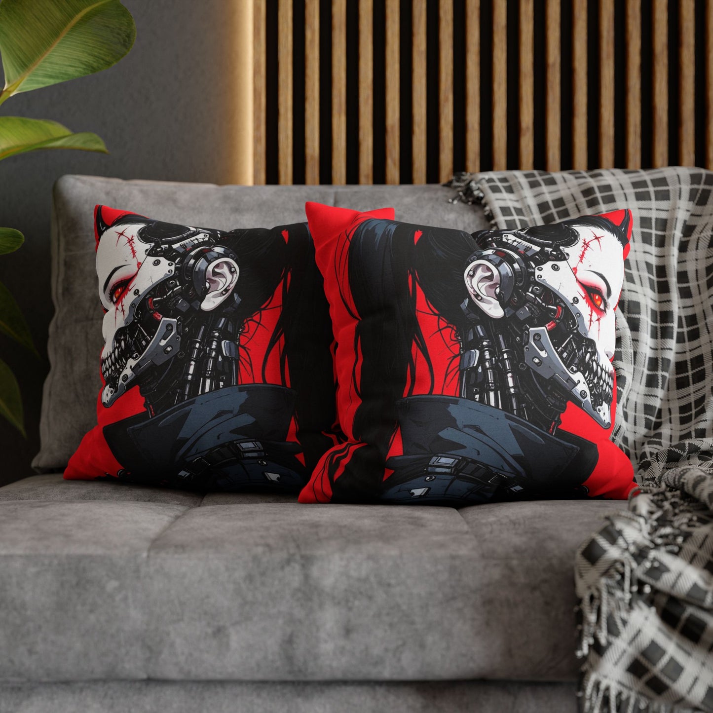 Futuristic Cyberpunk Pillowcase, Cozy Decor, Perfect for Gaming Rooms, Gifts for Tech Lovers, Stylish Home Accessories