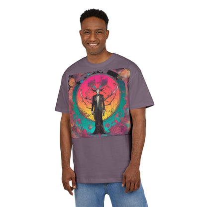 Vibrant Artistic Oversize Tee - Unisex Heavyweight T-Shirt, Bohemian Style, Gift for Art Lovers, Festival Wear, Casual Chic