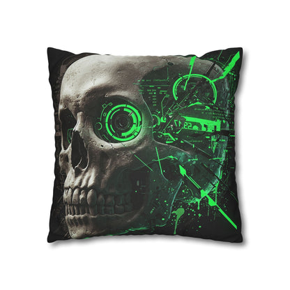 Futuristic Skull Pillowcase - Edgy Home Decor, Gothic Accessories, Cyberpunk Living Room, Halloween Decorations, Unique Gift Idea