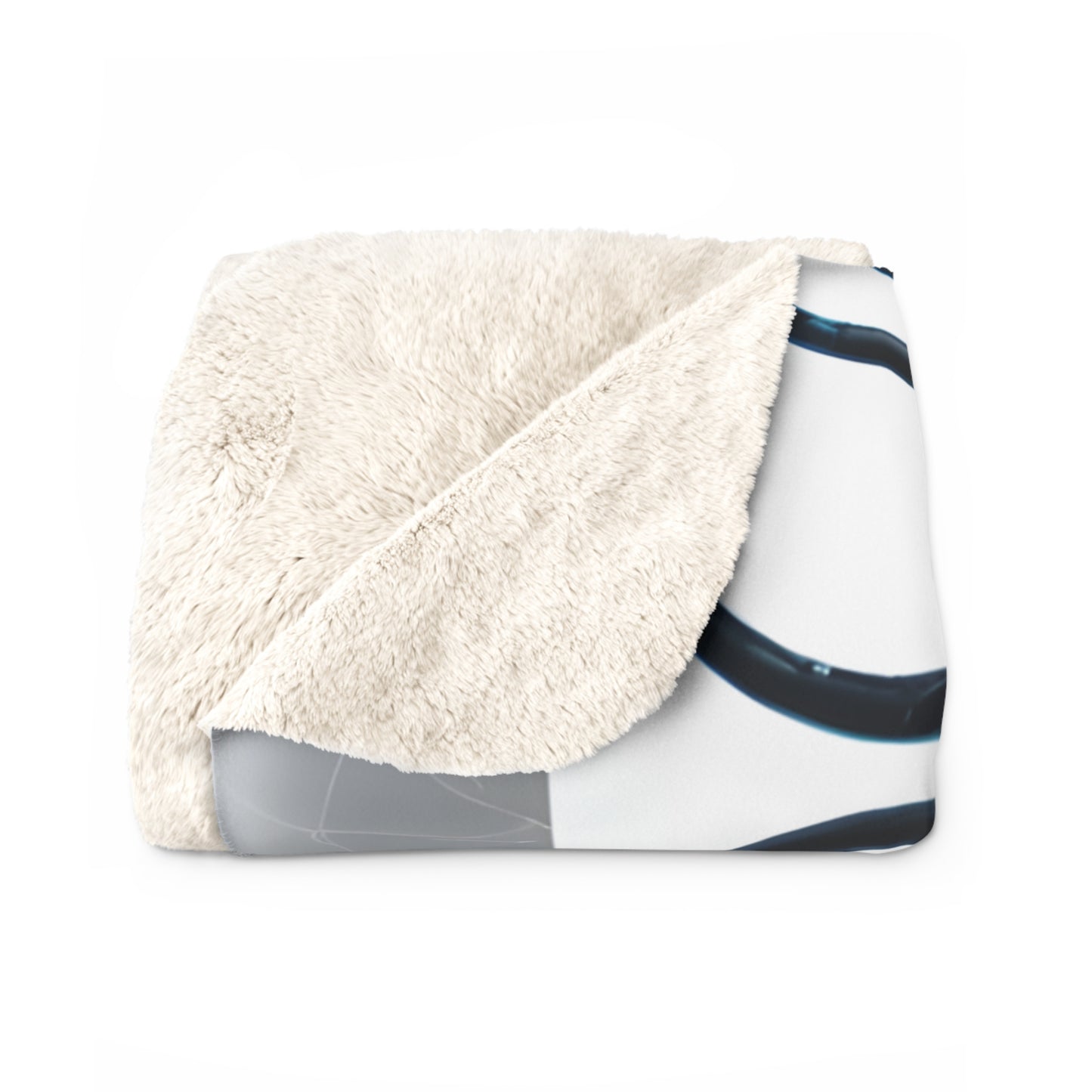 Sherpa Fleece Blanket with Futuristic Cyber Design