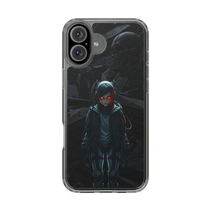 Futuristic Clear Phone Case with Cyberpunk Design - Edgy and Stylish