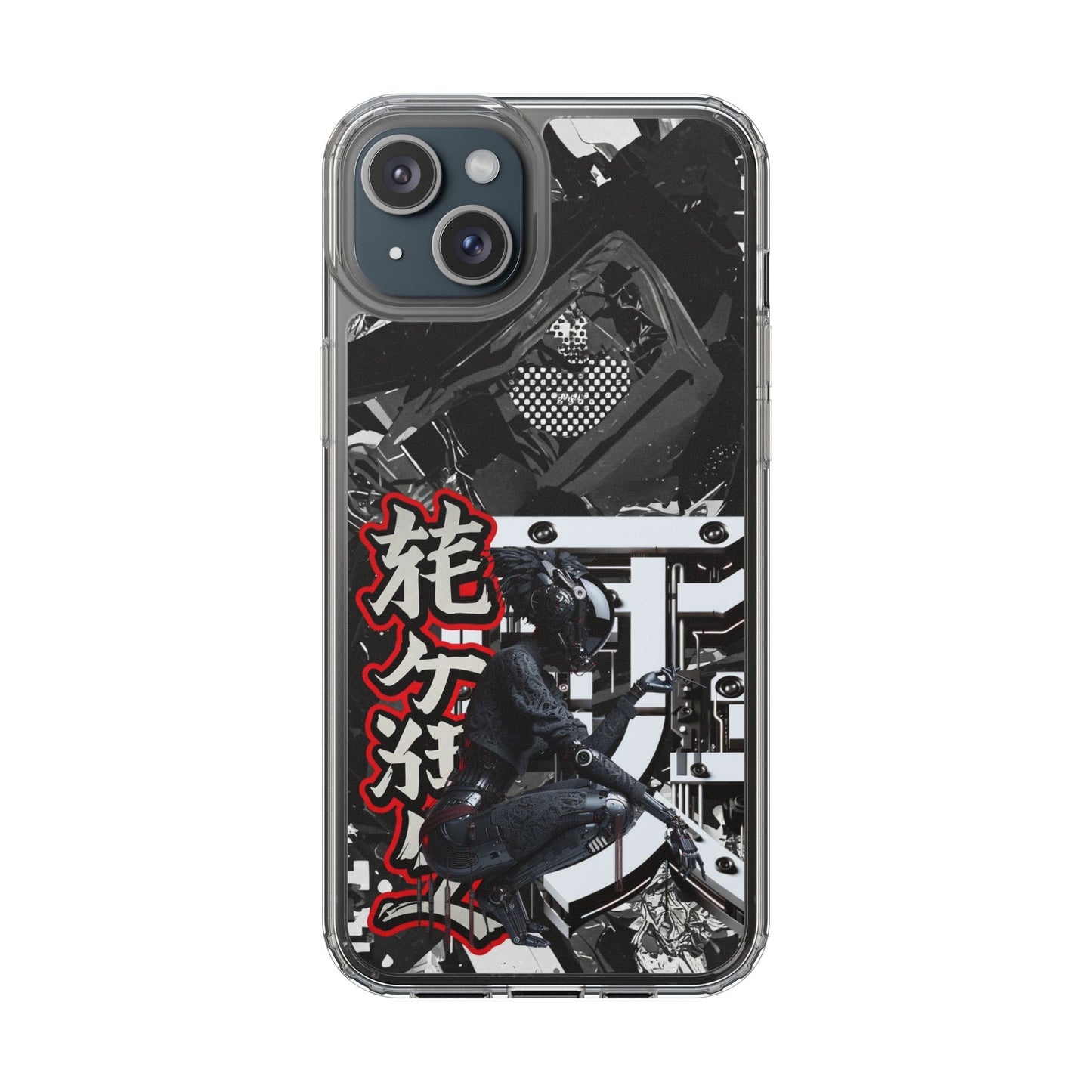 Clear Phone Case with Stylish Graphic Design for Tech Enthusiasts