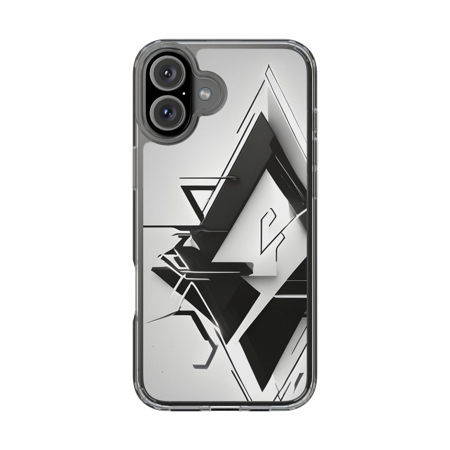 Clear Phone Case with Abstract Edgy Design Print