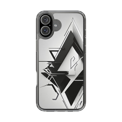 Clear Phone Case with Abstract Edgy Design Print