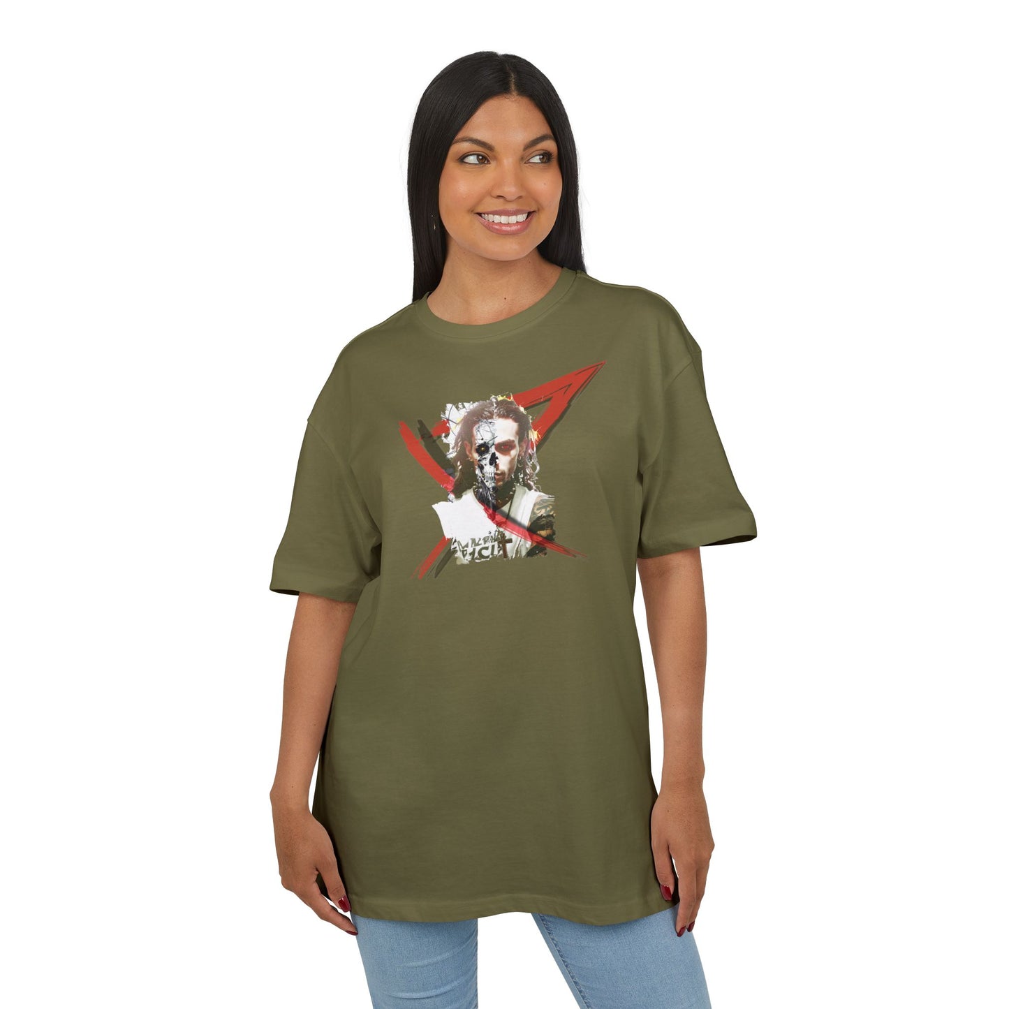 Unisex Heavy Oversize Tee with Artistic Design, Casual T-Shirt, Graphic Tee for Art Lovers, Gift for Creative Friends, Trendy Streetwear