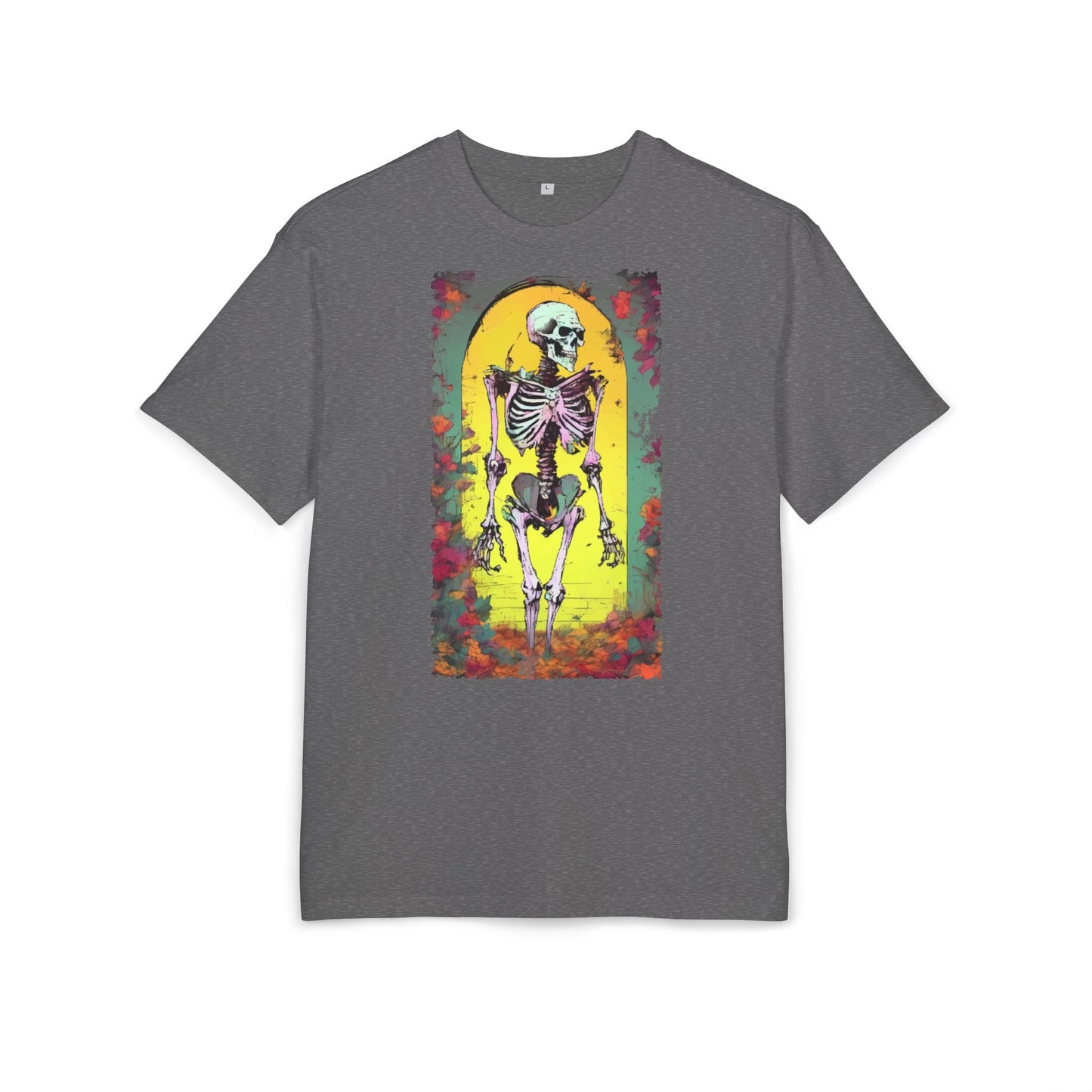 Skeleton Graphic Oversize Tee - Unisex Halloween Shirt, Comfortable Casual Wear, Spooky Vibes, Perfect for Parties and Everyday