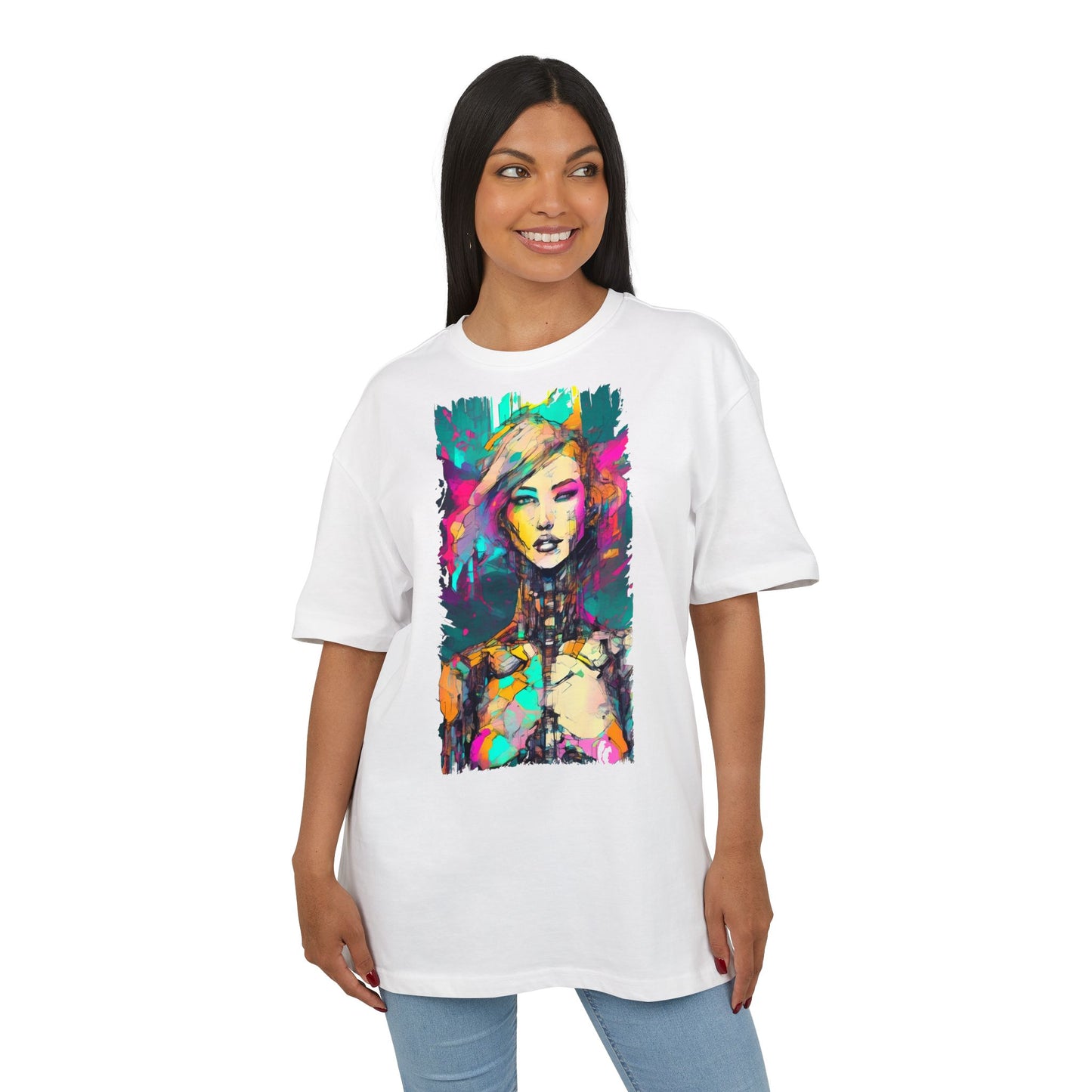 Vibrant Art Oversized Tee, Unisex Colorful T-Shirt, Graphic Arts Apparel, Casual Streetwear Gift, Unique Fashion Statement