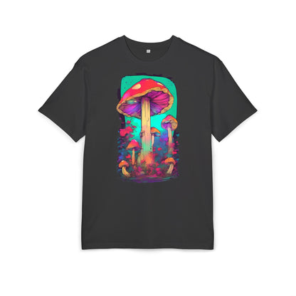 Vibrant Mushroom Art Oversized Tee, Unisex Graphic T-Shirt, Trendy Casual Style, Nature Lover Gift, Festival Clothing, Psychedelic Design