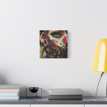 Stretched Canvas Art Print, Futuristic Wall Decor, Cyberpunk Artwork, Modern Home Decor, Unique Gift for Tech Lovers
