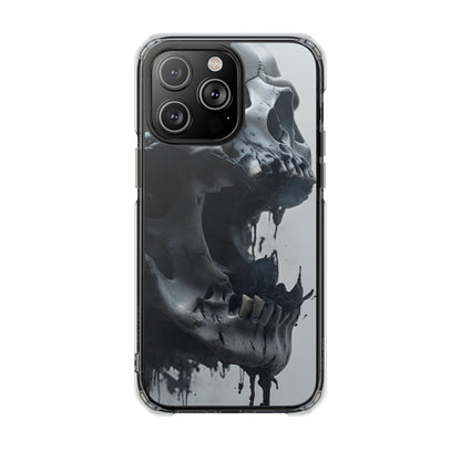 Unique Skull Design Magnetic Clear Impact Cases, Skull Phone Cases, Gothic Accessories, Halloween Gifts, Edgy Mobile Covers