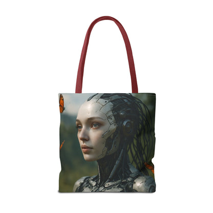Futuristic Nature-Inspired Tote Bag, Eco-Friendly Bag, Gift for Tech Lovers, Reusable Shopping Bag, Art Tote for Nature Enthusiasts