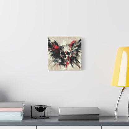 Gothic Skull Wall Art, Dark Art Canvas, Edgy Home Decor, Unique Gift for Halloween, Metalhead Wall Piece