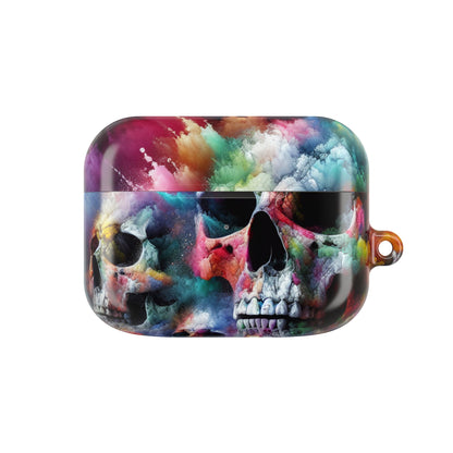 Colorful Skull AirPod Case, Unique Airpod Cover for Music Lovers, Trendy Skull Accessories, Gift for Teens, Halloween Tech Gear