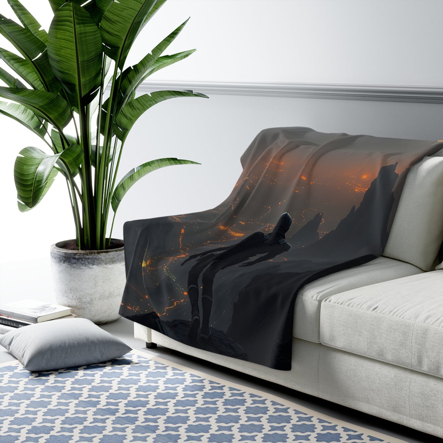 Adventure Skyline Sherpa Fleece Blanket - Cozy Throw for Stargazers & Dreamers