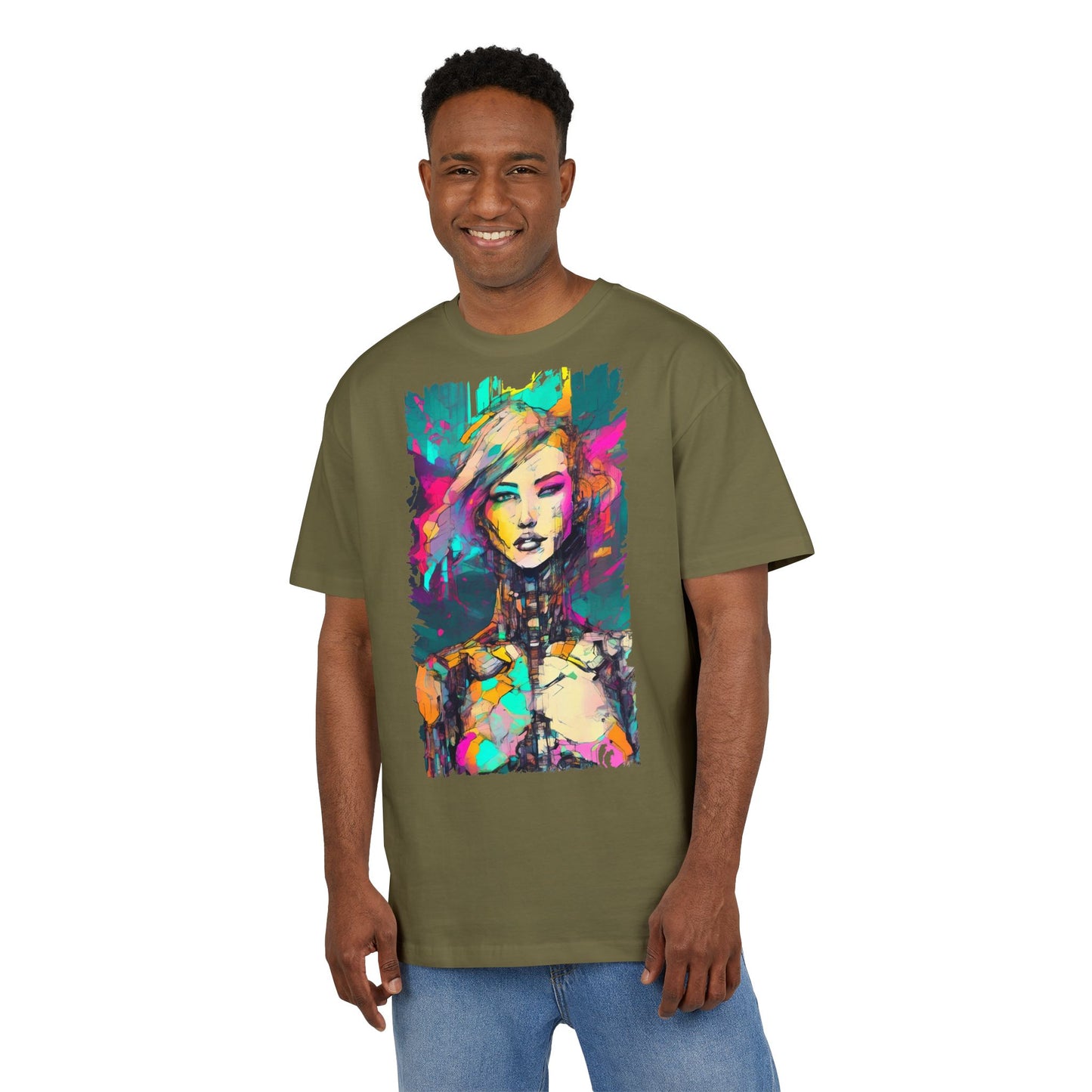 Vibrant Art Oversized Tee, Unisex Colorful T-Shirt, Graphic Arts Apparel, Casual Streetwear Gift, Unique Fashion Statement