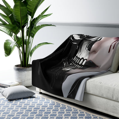 Sherpa Fleece Blanket with Dark Gothic Horror Design
