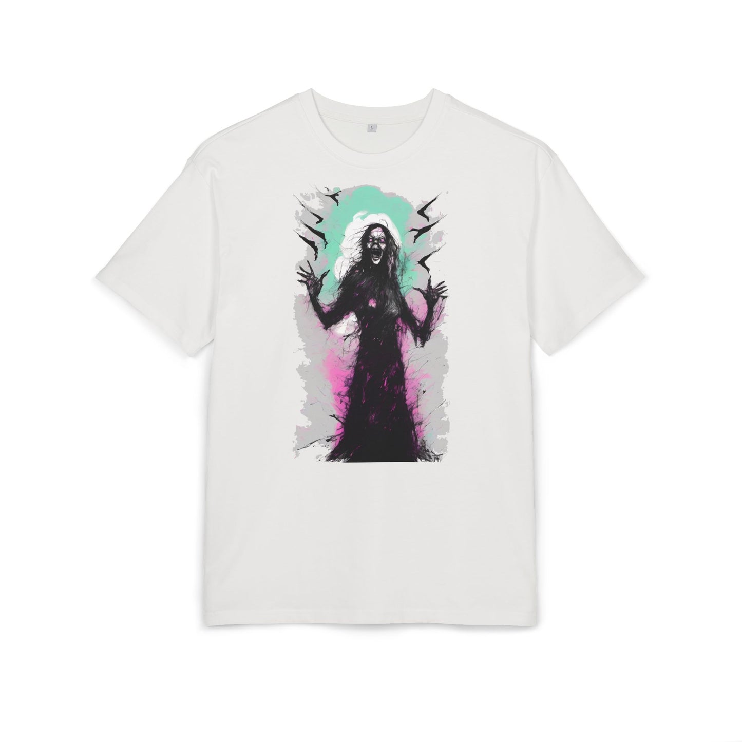 Spooky Witch Oversize Tee - Halloween Shirt, Graphic Tee for Festivals, Trendy Streetwear, Gift for Witch Lovers, Unisex Apparel
