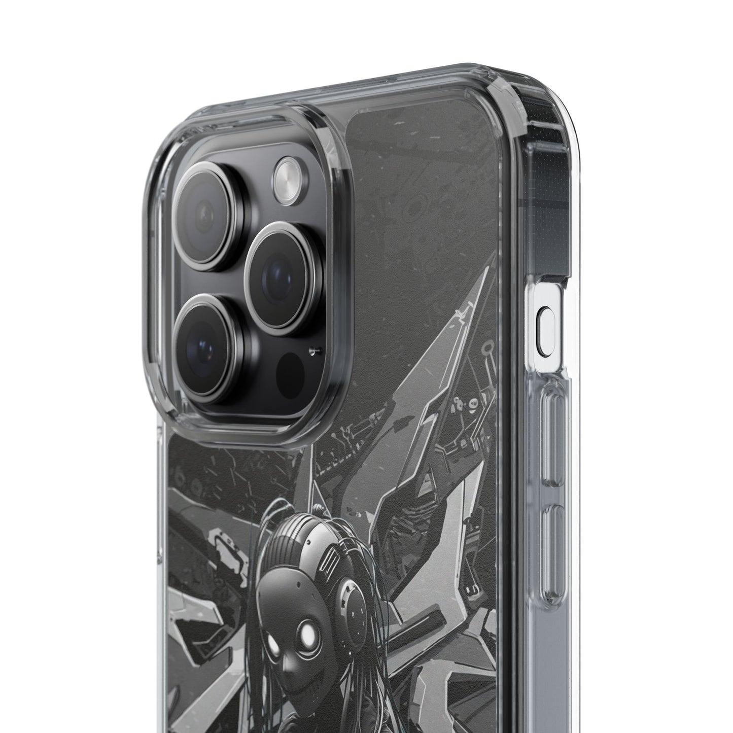 Anime-Inspired Clear Phone Case - Edgy Streetwear Style