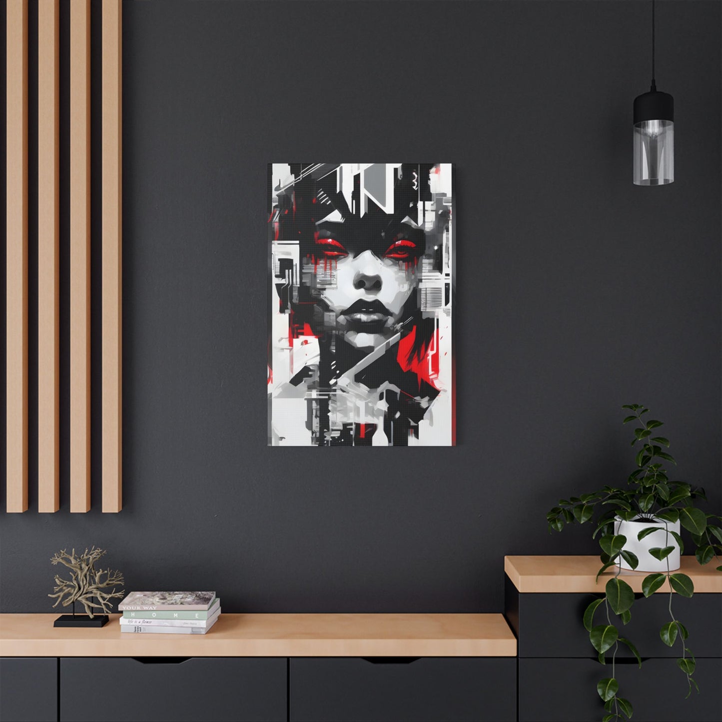 Stretched Canvas Art, Edgy Wall Decor, Modern Home Interior, Statement Piece, Unique Artwork for Living Room, Gift Idea