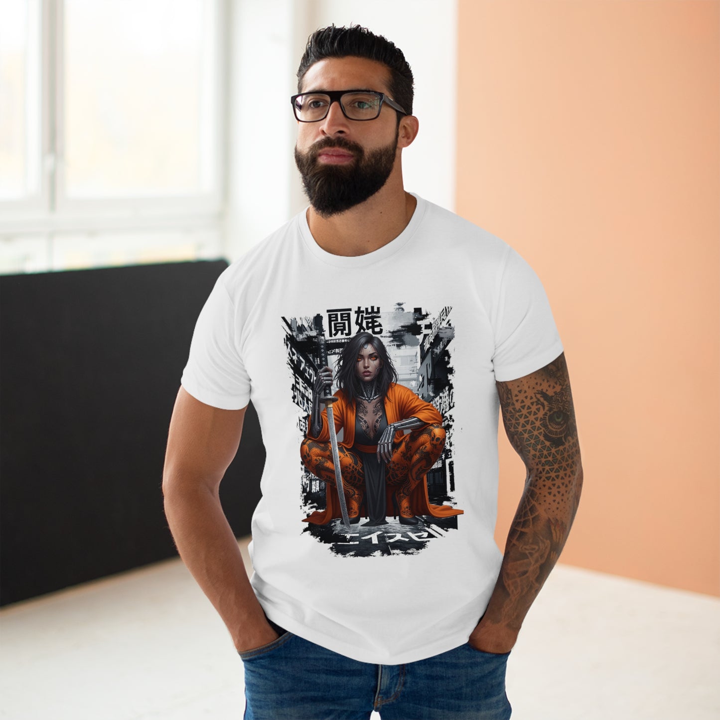 Urban Samurai Unisex T-shirt, Graphic Tee for Anime Fans, Streetwear Fashion, Unique Gift for Birthdays, Casual Wear