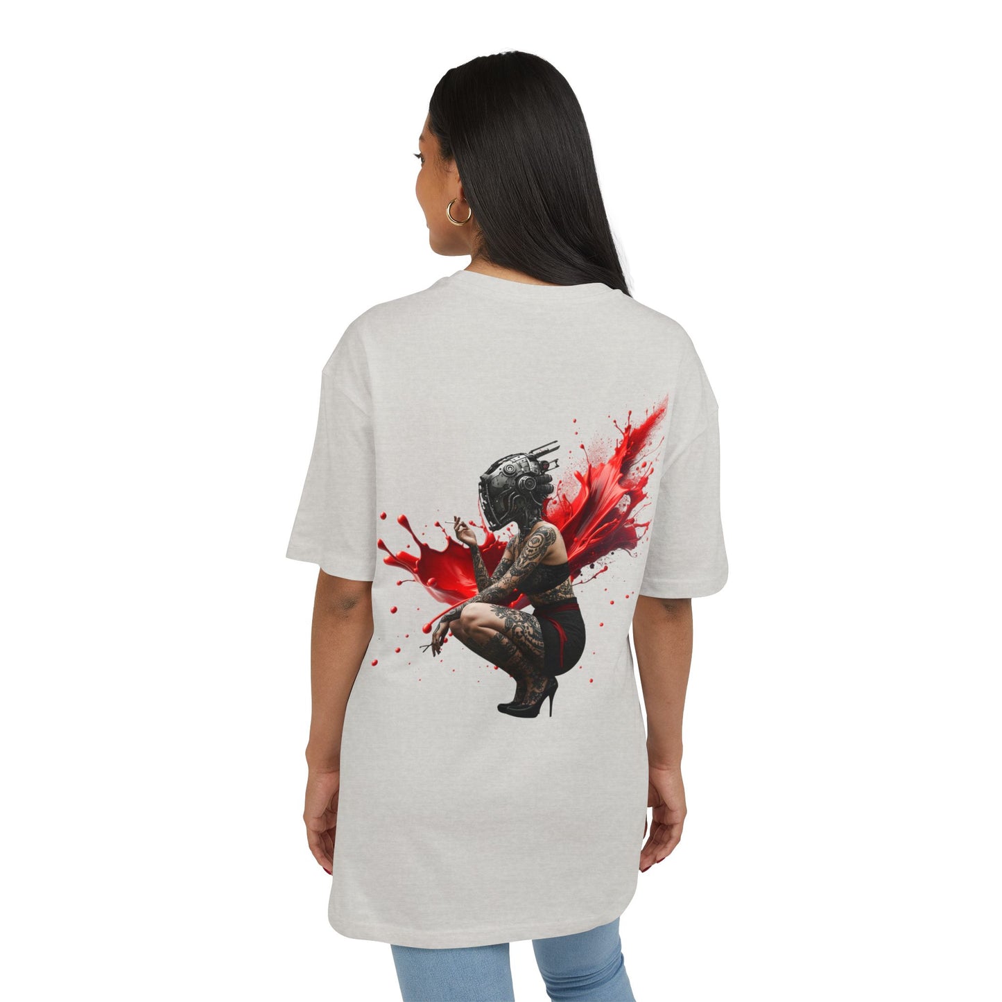D'Stopian Oversized Unisex Tee - Edgy Graphic Art Tee for Urban Creatives