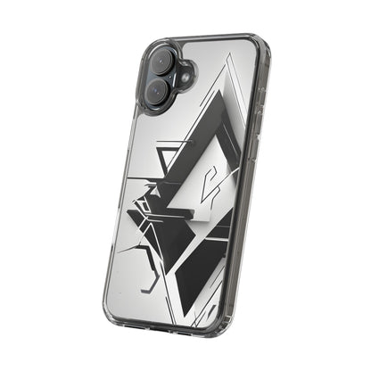 Clear Phone Case with Abstract Edgy Design Print
