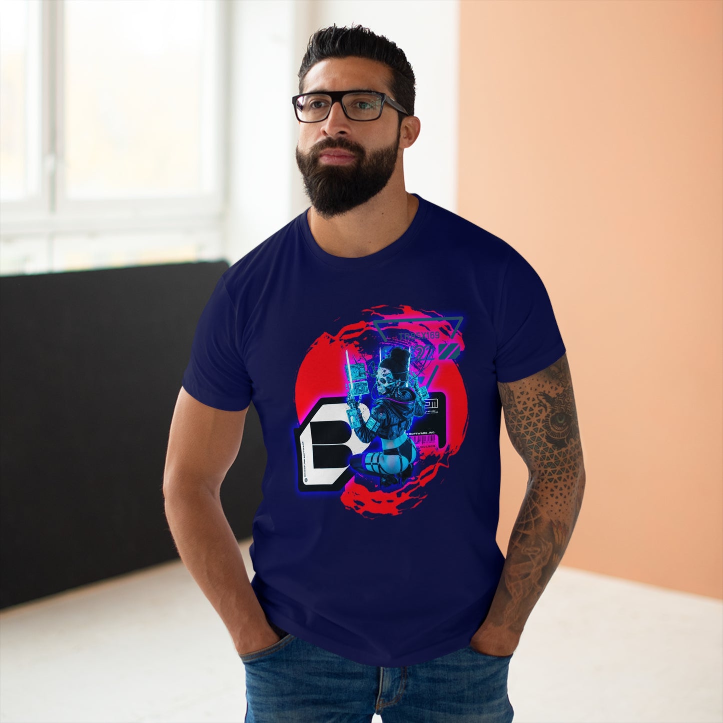 Futuristic Graphic Tee, Urban Outfit, Cyberpunk Style T-shirt, Men's Streetwear, Casual Wear, Gift for Tech Lovers