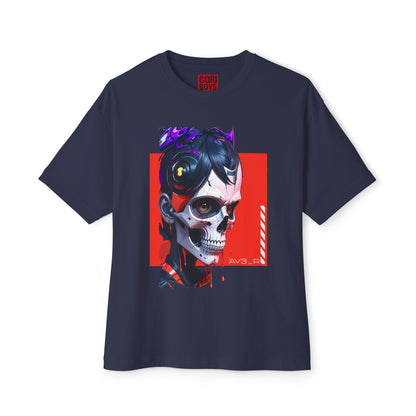 Edgy Oversized Tee with Skull Design, Streetwear Shirt for Art Lovers, Unisex Graphic Tee, Halloween Apparel, Trendy Casual Wear
