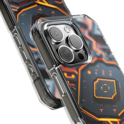 Futuristic Magnetic Phone Case, Clear Impact Case, Stylish Tech Accessory, Gifts for Tech Enthusiasts, Unique Phone Cover