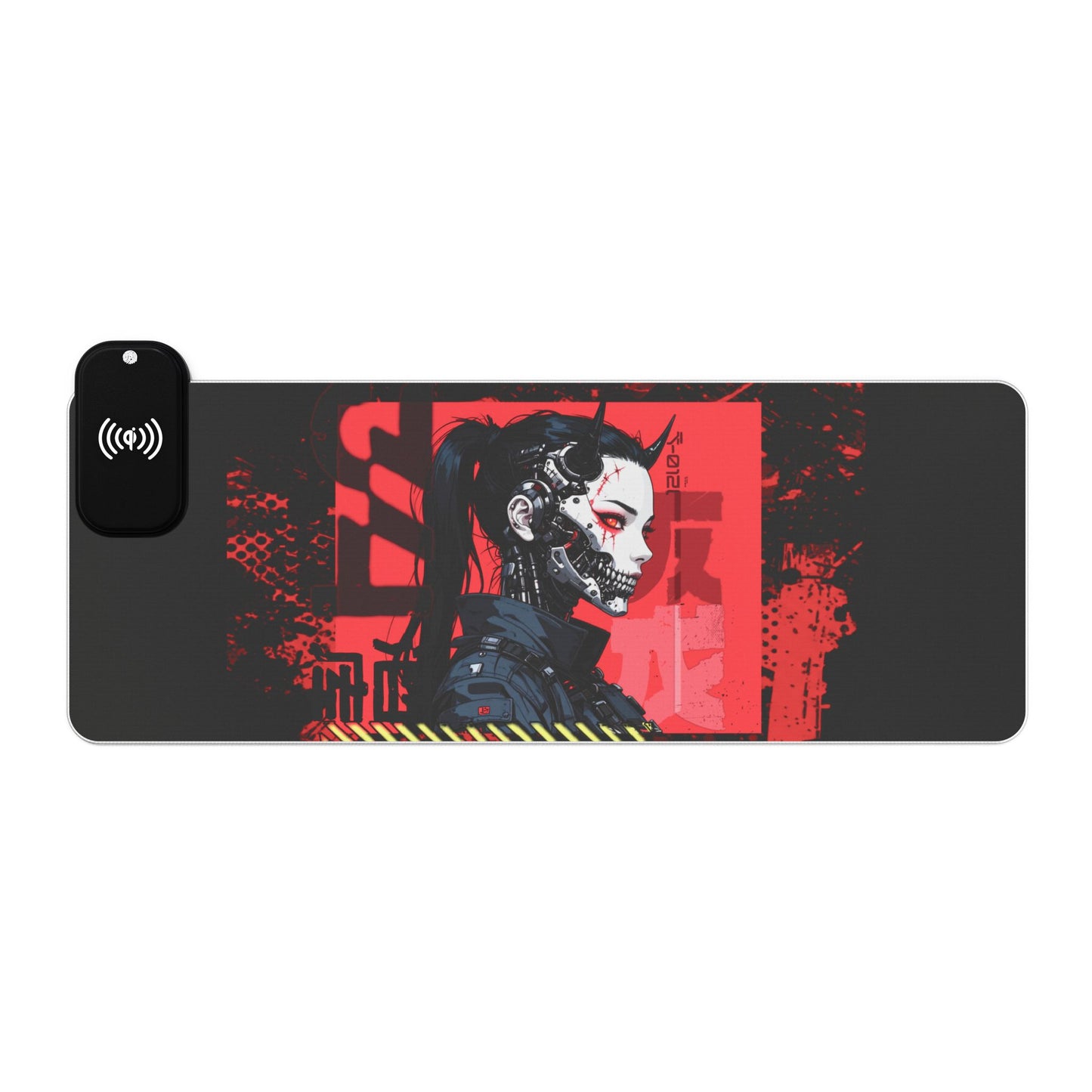 LED Gaming Mouse Pad with Wireless Charging - Cyberpunk Design, Gamer Essential, Desk Accessory, LED RGB, Perfect Gift for Gamers