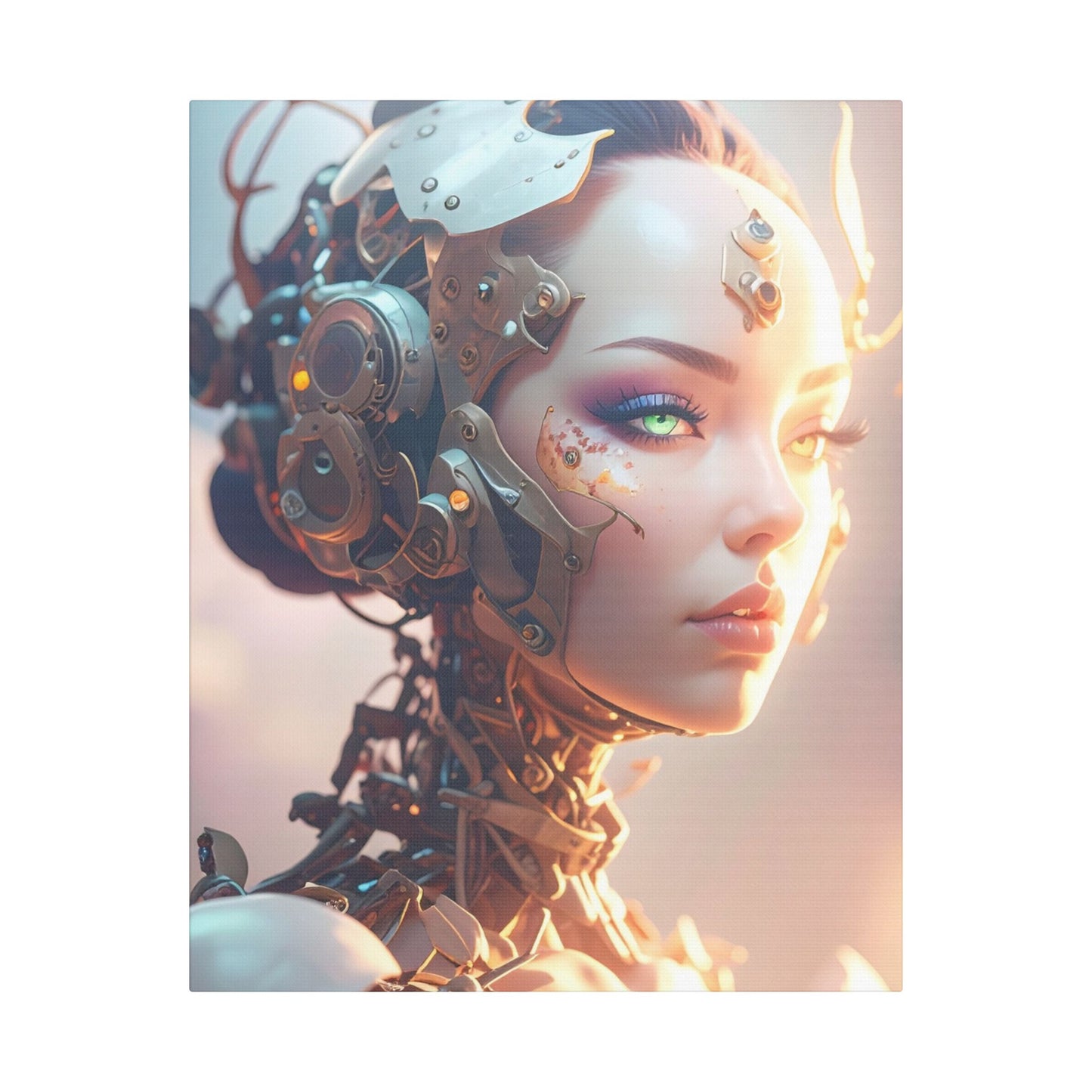Satin Canvas Art Print, Modern Home Decor, Robot Artwork, Tech-Inspired Wall Art, Unique Gift for Tech Lovers