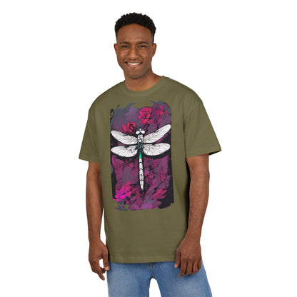 Dragonfly Art Unisex Heavy Oversize Tee, Nature Lover Shirt, Gift for Her, Artistic Tee, Summer Fashion, Relaxed Fit Clothing