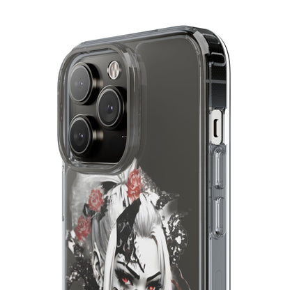 Artistic Clear Phone Case with Floral Design