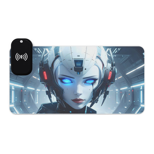 RGB LED Gaming Mouse Pad with Wireless Charging, Perfect for Gamers, Desk Accessories, Unique Gift, Tech Enthusiasts, Modern Home Office
