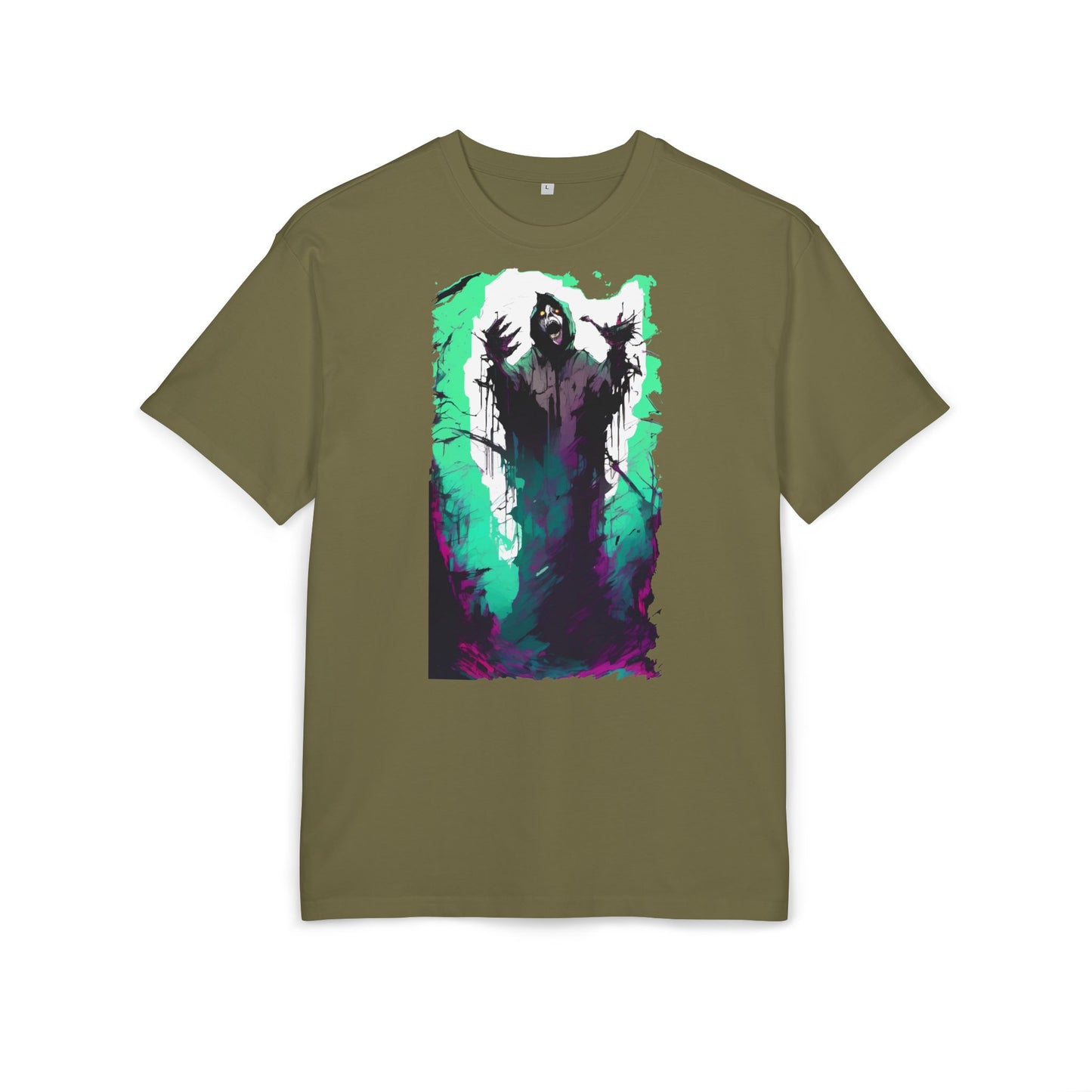 Mystical Oversized Tee - Unisex, Artistic Graphic Tee, Casual Wear, Gift for Art Lovers, Spooky Vibes Shirt