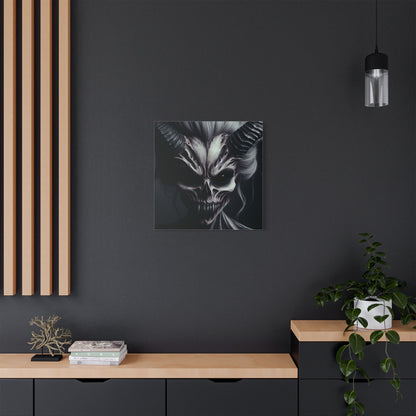 Gothic Wall Art, Demon Canvas, Creepy Decor, Dark Aesthetic Artwork, Spooky Home Decor, Halloween Art