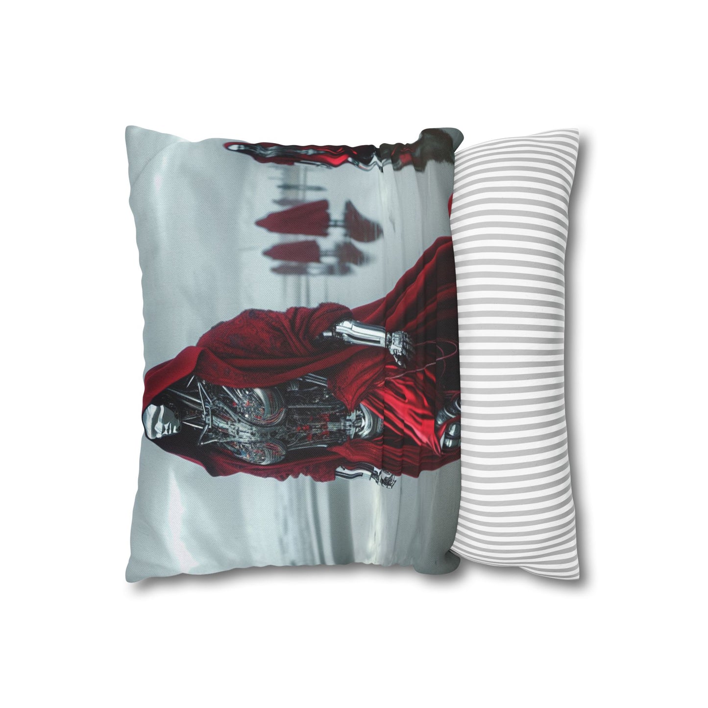 Futuristic Robot Art Pillowcase, Decorative Cushion Cover, Modern Home Decor, Gift for Sci-Fi Lovers, Unique Throw Pillow